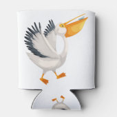 かわいいペリカンの漫画 缶クーラー (裏面)