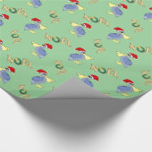 かわいいペリカンサンタNoel ラッピングペーパー (角)