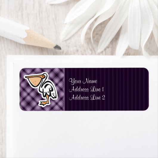 かわいいペリカン;紫 ラベル (インサイチュ)