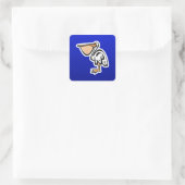 かわいいペリカン；青 スクエアシール (バッグ)