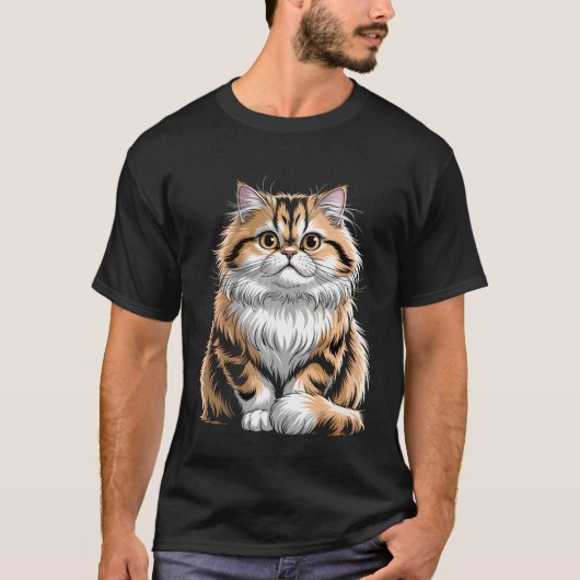 かわいいペルシャタビー猫 Tシャツ (正面)