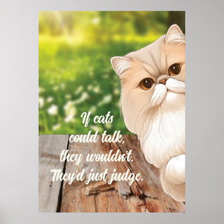 かわいいペルシャ猫のぞきのまわりに ポスター