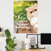 かわいいペルシャ猫のぞきのまわりに ポスター (ホームオフィス)