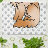 かわいいペルシャ猫のイラスト キッチンタオル (折り畳み)