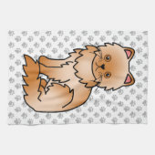 かわいいペルシャ猫のイラスト キッチンタオル (横)