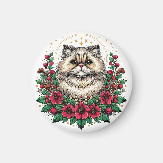 かわいいペルシャ猫, 花のペルシャキティー マグネット (正面)
