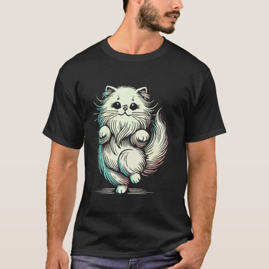かわいいペルシャ猫 Tシャツ (正面)