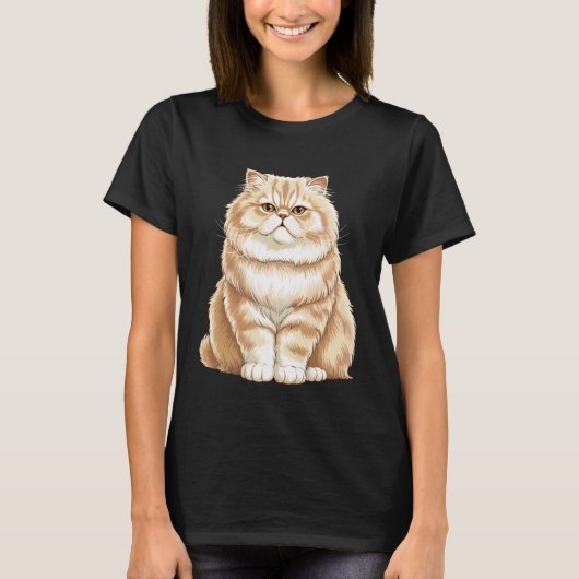 かわいいペルシャ猫 Tシャツ (正面)
