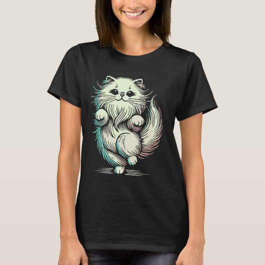 かわいいペルシャ猫 Tシャツ (正面)
