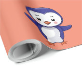 かわいいペンキンプリント包装紙 ラッピングペーパー (ロールコーナー)