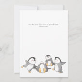 かわいいペンキン男女兼用赤ちゃんシャワー招待状 招待状 (裏面)