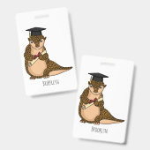 かわいいペンギリンの卒業イラスト バッジ (正面＆裏面)