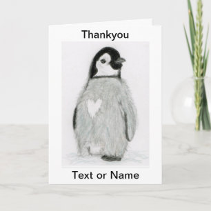 かわいいペンギンありがとうカード友人家族等 サンキューカード