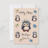 かわいいペンギンありがとうグレイシアスカード サンキューカード (正面)