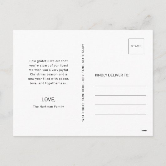 かわいいペンギンおもしろいペンギンのクリスマス シーズンポストカード (裏面)