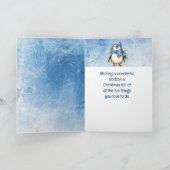 かわいいペンギンおもしろい動物のゴッドソンクリスマス カード (内部)