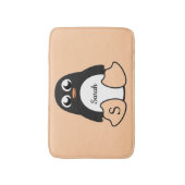 かわいいペンギンお名前 バスマット (正面縦)