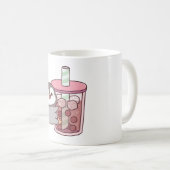 かわいいペンギンがタピオカ入りのアイスティーを抱っこ コーヒーマグカップ (正面右)