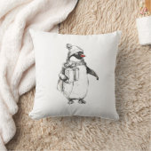 かわいいペンギンがプレゼントを持っている クッション (ブランケット)