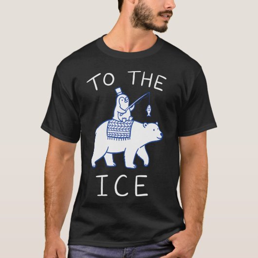 かわいいペンギンがホッキョクグマに乗る Tシャツ (正面)