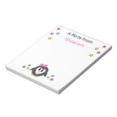 かわいいペンギンが主演し、ピンクの子供を名前 ノートパッド (回転)