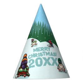 かわいいペンギンが年号入りでメリークリスマス! ウィンター パーティーハット