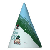 かわいいペンギンが年号入りでメリークリスマス! ウィンター パーティーハット (右)