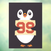 かわいいペンギンが看板を持っている ウィンドウサイン (シート3)