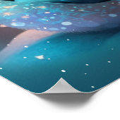 かわいいペンギンが眠る星と月 アート ぬりえ 幼児室 ポスター (角)