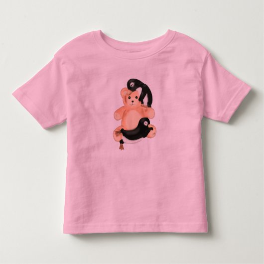 かわいいペンギンとクマのTシャツデザイン 幼児用 トドラーTシャツ (正面)