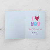 かわいいペンギンとバルーン孫バレンタイン シーズンカード (内部)