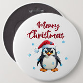 かわいいペンギンと「メリークリスマス」 缶バッジ (正面&裏面)