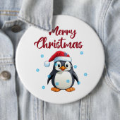 かわいいペンギンと「メリークリスマス」 缶バッジ (インサイチュ)