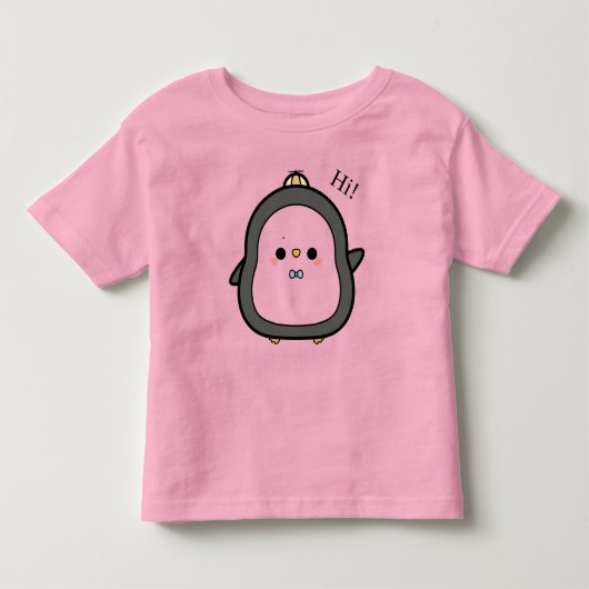 かわいいペンギンのあいさつ トドラーTシャツ (正面)