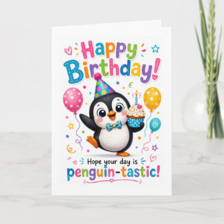 かわいいペンギンのお誕生日おめでとう カード