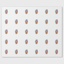 かわいいペンギンのアイスクリームコーン サマー ビーチ S ラッピングペーパー
