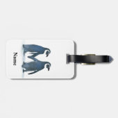 かわいいペンギンのカップルが手を握る ラゲッジタグ (裏面横)