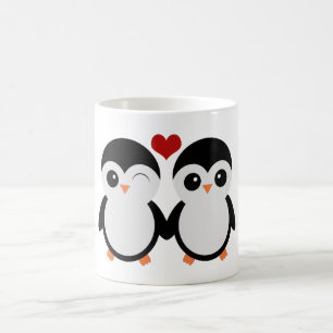 かわいいペンギンのカップルのマグ コーヒーマグカップ
