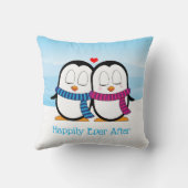 かわいいペンギンのカップル装飾用クッション クッション (裏面)