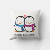 かわいいペンギンのカップル装飾用クッション クッション (裏面)