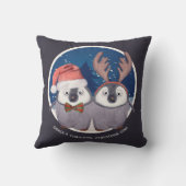 かわいいペンギンのカップル・クリスマス クッション (裏面)