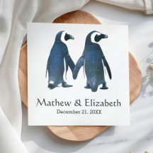 かわいいペンギンのカップル | ロマンティックな結婚式