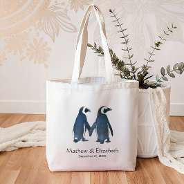 かわいいペンギンのカップル | ロマンティックな結婚式 トートバッグ