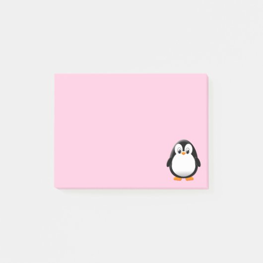 かわいいペンギンのキャラクター オーダー ポストイット (正面)