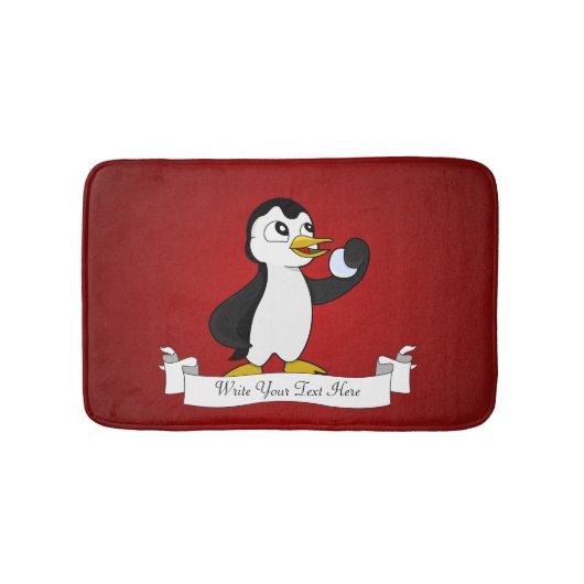 かわいいペンギンのキャラクター バスマット (正面)