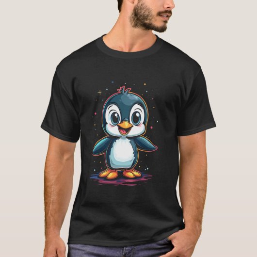 かわいいペンギンのキャラクター Tシャツ (正面)