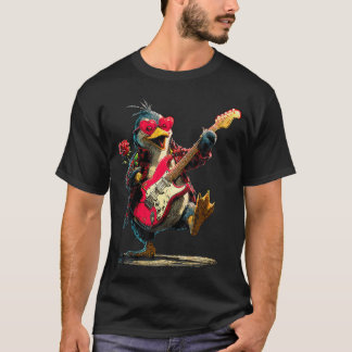 かわいいペンギンのギタリスト 動物 Tシャツ