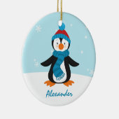 かわいいペンギンのクリスマスのオーナメント セラミックオーナメント (右)
