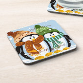 かわいいペンギンのクリスマスのコースター コースター (左側)