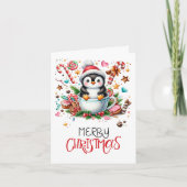 かわいいペンギンのクリスマスカード カード (正面)